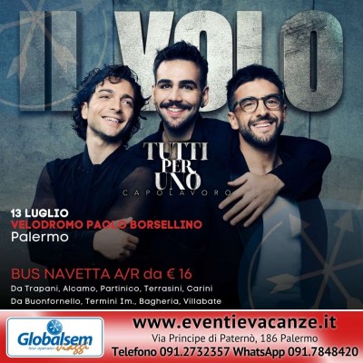 BUS per il VOLO in Concerto a Palermo il 13 luglio 2024