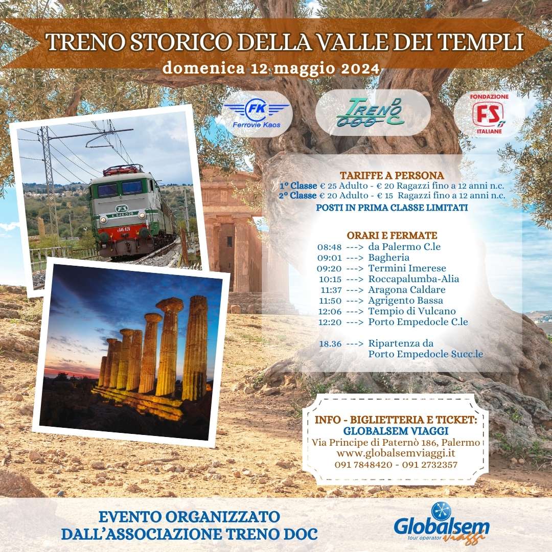 Treno Storico della Valle dei Templi 12 maggio 2024